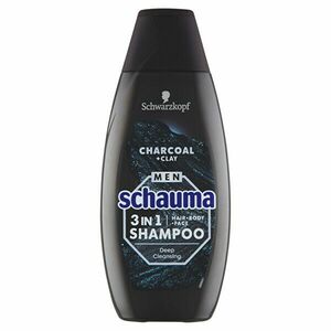 Schauma Șampon pentru bărbați 3în1 Charocal + Clay (Hair Body Face Shampoo) 400 ml imagine