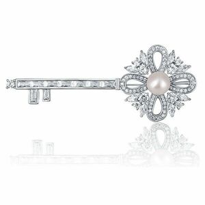 JwL Luxury Pearls Broșă frumoasa cu o perla 2in1 in forma de cheie JL0663 imagine