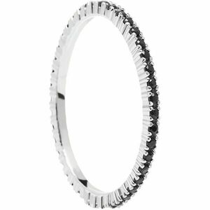 PDPAOLA Inel de argint cu zirconii negre Negru Essential Silver AN02-348 54 mm imagine