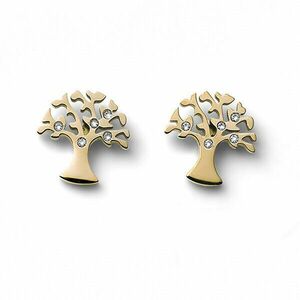 Oliver Weber Cercei placați cu aur cu pietricele Arborele vieții Flourish 22913G imagine