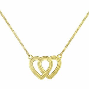 Praqia Jewellery Colier superb auriu inimi conectate Lovela N6255 imagine