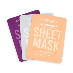 Revolution Skincare Set de măști de față pentru piele mixtă Biodegradable (Combination Skin Sheet Mask) imagine