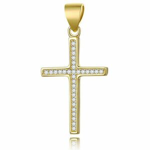 Beneto Pandantiv din argint placat cu aur Cruce AGH592-GOLD imagine