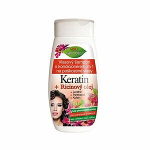Bione Cosmetics Șampon cu balsam 2 în 1 pentru păr deteriorat Cheratina + Ulei de ricin 260 ml imagine