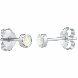 Silvego Cercei argintii cu opal alb sintetic LPS0933W imagine