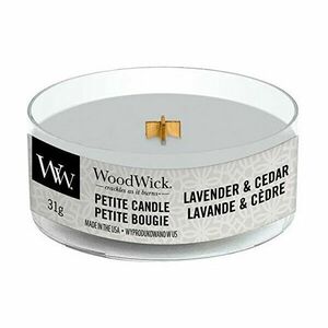 WoodWick Lumânare aromatică mică cu fitil din lemn Lavender and Cedar 31 g imagine