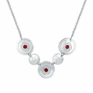 Praqia Jewellery Colier de argint de lux cu cristale roșii Ruby N6079_RH imagine