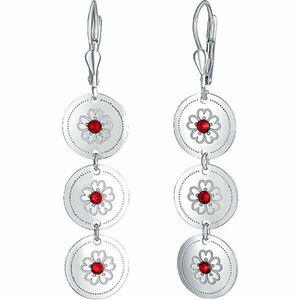 Praqia Jewellery Cercei de argint de lux cu cristale roșii Ruby NA6080_RH imagine