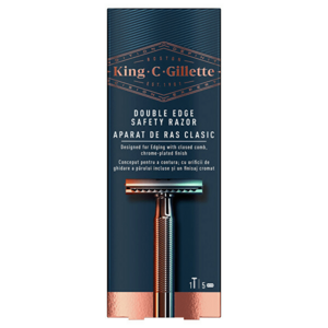 Gillette Aparat de ras King(Double Edge Safety Razor) + lame 5 buc imagine