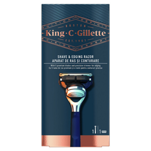 Gillette Aparat de ras King (Shave & Edging Razor)+ 1 cap de rezervă imagine