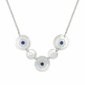 Praqia Jewellery Colier elegant din argint cu cristale albastre Saphire N6073_RH imagine
