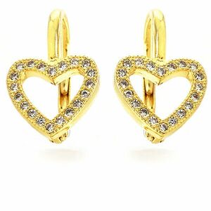 MOISS Cercei Romantici placați cu aur cu zirconii Inimioare E0001970 imagine