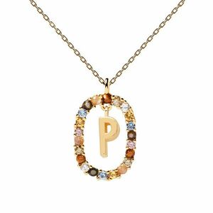 PDPAOLA Colier frumos placat cu aur, litera „P”LETTERS CO01-275-U (lanț, pandantiv) imagine