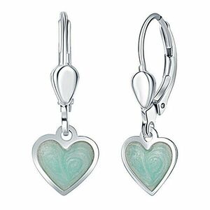 Praqia Jewellery Cercei din argint pentru fete Inimă mint NA6348_RH imagine