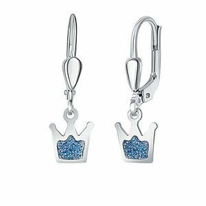 Praqia Jewellery Cercei din argint pentru copii Coroana albastră NA6356_RH imagine