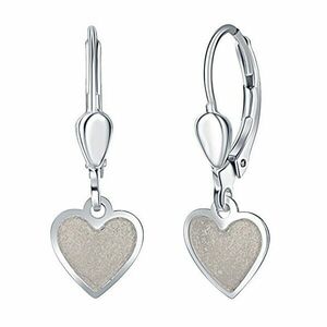 Praqia Jewellery Cercei din argint pentru fete Inimă cremoasă NA6350_RH imagine
