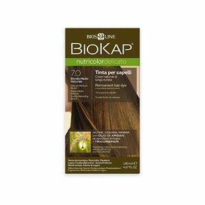 Biokap NUTRICOLOR DELICATO -vopsea de păr - 7.0 Blond natural mediu 140 ml imagine
