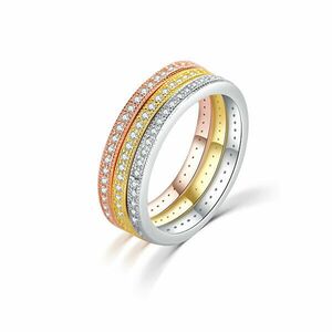 MOISS Tricolor set de inele de argint cu zirconii R00020 53 mm imagine