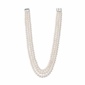 JwL Luxury Pearls Colier elegant cu trei rânduri din perle albe adevărate JL0667 imagine