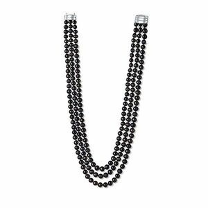 JwL Luxury Pearls Colier de lux cu trei rânduri din perle negre adevărate JL0669 imagine