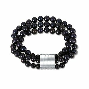 JwL Luxury Pearls Brățară cu trei rânduri din perle negre adevărate JL0670 imagine
