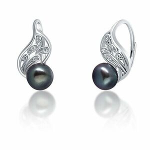 JwL Luxury Pearls Cercei de argint de lux cu perle negre reale JL0674 imagine