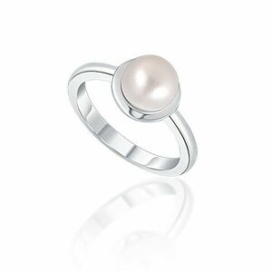 JwL Luxury Pearls Inel delicat din argint cu perlă albă reală JL0677 54 mm imagine