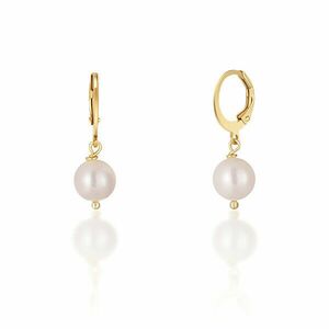 JwL Luxury Pearls Cercei frumoși placați cu aur cu perle albe adevarate JL0678 imagine