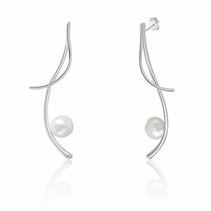 JwL Luxury Pearls Cercei lungi din argint cu adevărate perle și cristale baroce JL0681 imagine