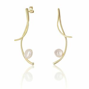 JwL Luxury Pearls Cercei lungi placați cu aur cu adevarate perle baroce JL0682 imagine