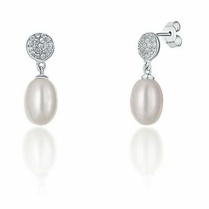 JwL Luxury Pearls Cercei din argint cu perle reale și zirconii JL0684 imagine