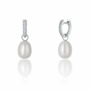JwL Luxury Pearls Cercei rotunzi argintii de ducesăKate cu perle reale și zirconii 3in1 JL0685 imagine