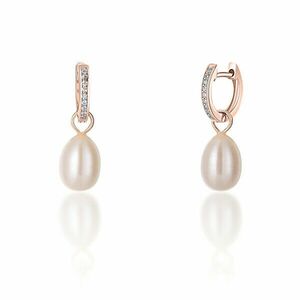 JwL Luxury Pearls Cercei rotunzi argintii de ducesăKate cu perle reale și zirconii 3in1 JL0687 imagine