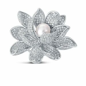 JwL Luxury Pearls Broșă frumoasă bicolor cu perlă 2in1 Floare de Lotus JL0697 imagine