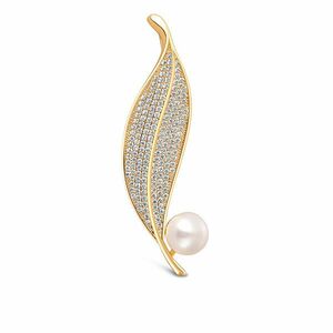 JwL Luxury Pearls Broșă de perle strălucitoare frunza 2in1 JL0700 imagine