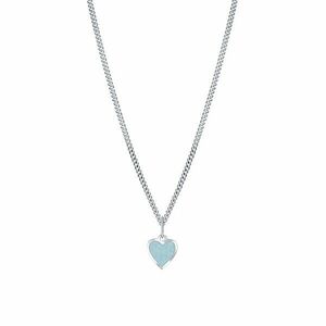 Praqia Jewellery RomanticColier argintiu Inimă albastră KO6484_CU035_40_RH (lanț, pandantiv) imagine