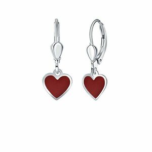 Praqia Jewellery Cercei argintii pentru fete Inimă roșie NA6489_RH imagine
