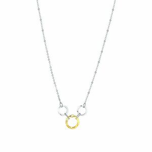 Praqia Jewellery Colier bicolor elegant Inele strălucitoare N6417_RH imagine