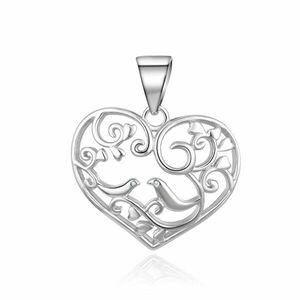 Beneto Pandantiv Romantic argintiu în formă de inimă AGH673 imagine