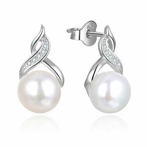 Beneto Cercei de perle de lux cu zirconii AGUP2616P-WHITE imagine
