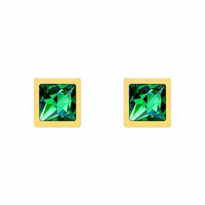 Preciosa Cercei placați cu aur Straight cu cristal verde Preciosa 7392Y66 imagine
