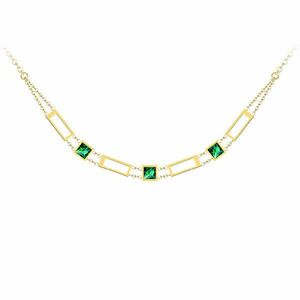 Preciosa Colier de lux placat cu aur cu cristal verde Preciosa 7390Y66 imagine