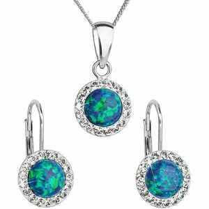 Evolution Group Set de bijuterii strălucitoare cu cristale Preciosa 39160.1 & green opal (cercei, lanț, pandantiv) imagine