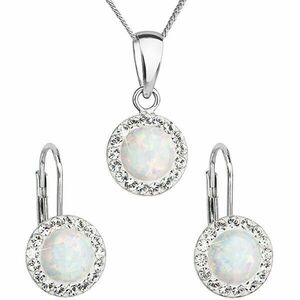 Evolution Group Set de bijuterii strălucitoare cu cristale Preciosa 39160.1 & white opal (cercei, lanț, pandantiv) imagine