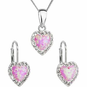 Evolution Group Set de bijuterii strălucitoare cu cristale Preciosa 39161.1 & light rose opal (cercei, lanț, pandantiv) imagine