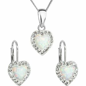 Evolution Group Set de bijuterii strălucitoare cu cristale Preciosa 39161.1 & white opal (cercei, lanț, pandantiv) imagine
