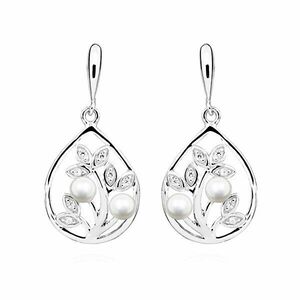 MOISS Cercei din argint atemporali cu perle reale și zirconii EP000167 imagine