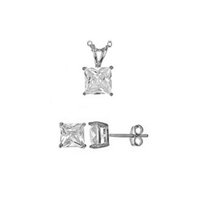 JVD Set elegant de bijuterii din argint cu zirconii SVLS0028SH2BI00 (pandantiv, cercei) imagine