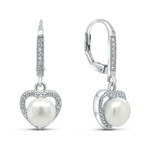 Brilio Silver Cercei de argint eleganți cu perle și zirconii EA87 imagine