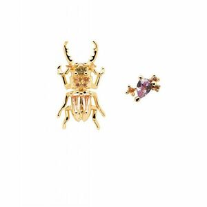 PDPAOLA Cercei asimetrici placați cu aur COURAGE Beetle AR01-368-U imagine